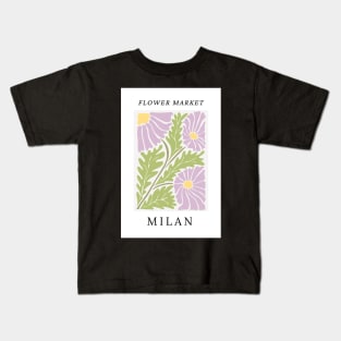 Milan Flower Market Botanical Kids T-Shirt